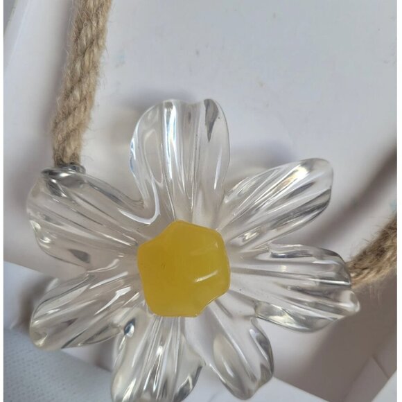 Zara Rope Resin Yellow Daisy Flower Necklace NEW WITH TAG! - Picture 4 of 5